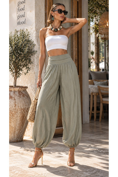 LaraLisa Kadın Viscon Şalvar Pantalon