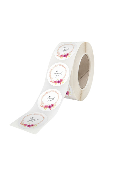 Papette Rola 500 Stickere/Etichete autoadezive Rotunde Model Thank You Soft F...