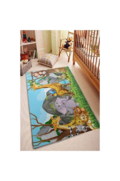 odjas Covor 3D Antiderapant pentru copii, Animals of the Forest, Multicolor, ...