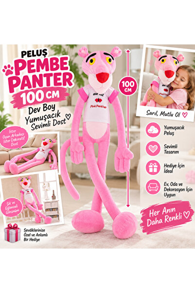 TRUST STORE Plush Pink Panther 100 cm Giant Size Long Legs Soft Cute Toy Deco...