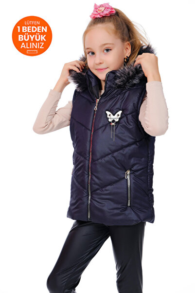 markam pink KIZ ÇOCUK ARMALI KIŞLIK ŞİŞME YELEK
