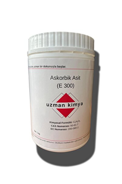 Askorbik Asit (Vitamin C) – 1 Kg Kavanoz – Gıda-Kozmetik Hammaddesi – Antioksidan / Ascorbic Acid