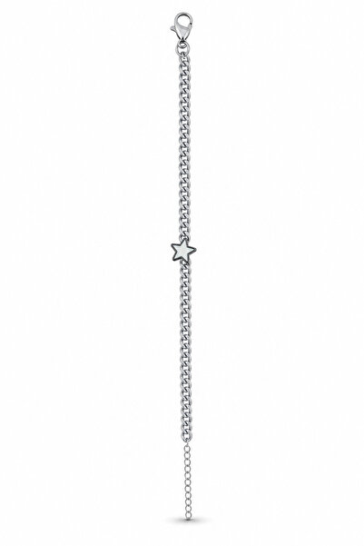 Jack Ferrero Star Detailed Steel Chain Bracelet Stylish and Durable Accessory...