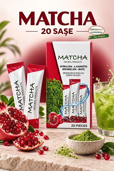 BİZİMHEKİM ŞİFA EVİ Matcha spirulina, l-carnitine, bromelain & mate containin...