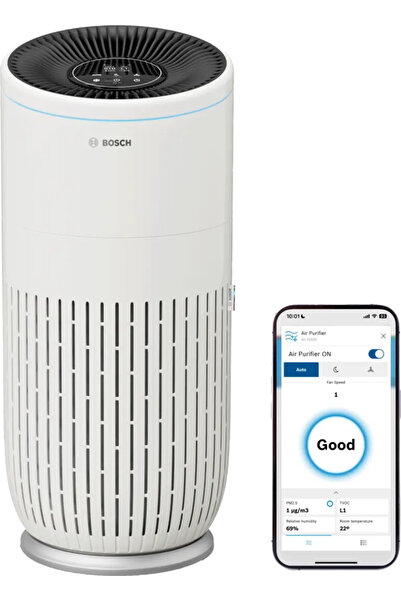 Bosch Air 6000i Akıllı Hava Temizleyici 125 m² Alan, 600 m³/sa CADR, HEPA ve ...