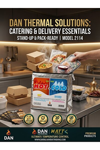 Dar Al Nahda DAN Heavy-Duty Thermal Insulated Food Bag – Gusseted Base Hot & ...
