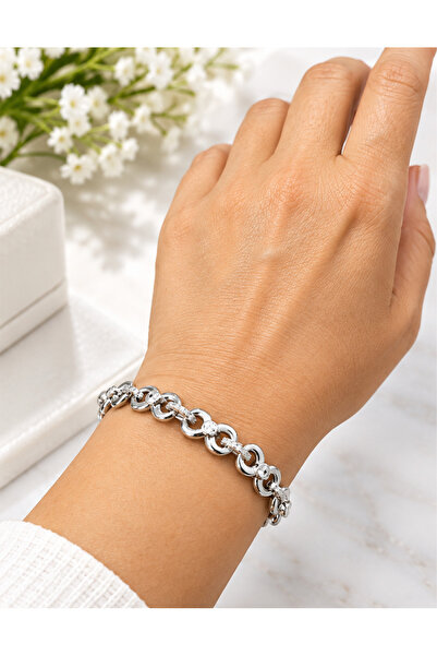 JustGAF Silver Color Xuping Zircon Stone Bracelet