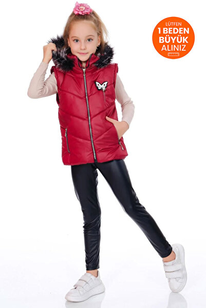 markam pink KIZ ÇOCUK ARMALI KIŞLIK ŞİŞME YELEK