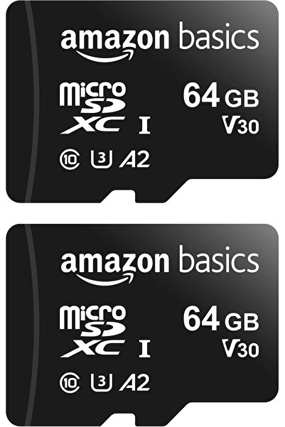 Amazon basics microSDXC Memory Card with Full Size 64 GB (2pack), Black
