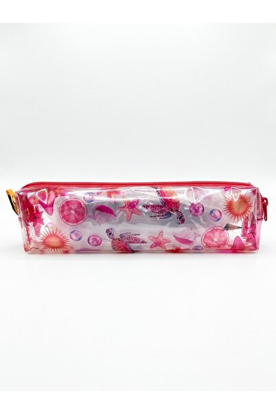 PALTO TASARIM Summer Themed Transparent Pencil Holder – Zippered Pencil Case