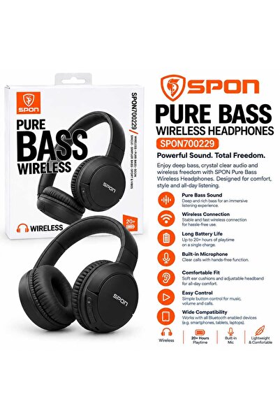 Generic سماعات رأس لاسلكية SPON Pure Bass — SPON700229