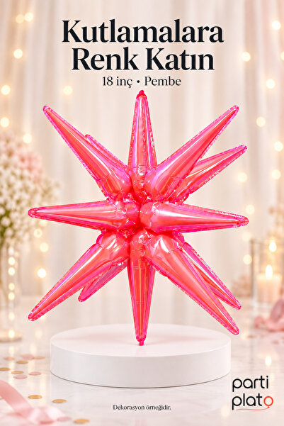 era balon Pink Polar Star Foil Balloon 18 Inch – Shiny Star Birthday, Baby Sh...