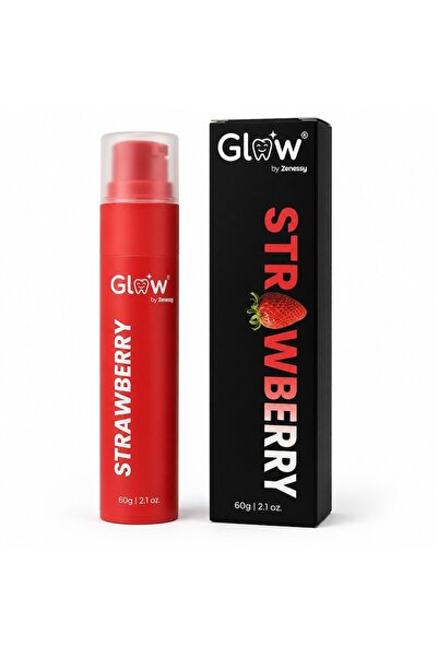 Glow Fluoride Toothpaste, Strawberry Flavor 60 g, Fluoride+, efficient cleani...