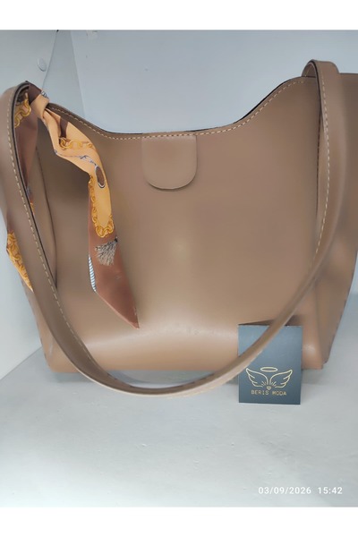 beris moda Kadın Rahat Kalıp Günlük Deri El Omuz Çanta 25x40cm