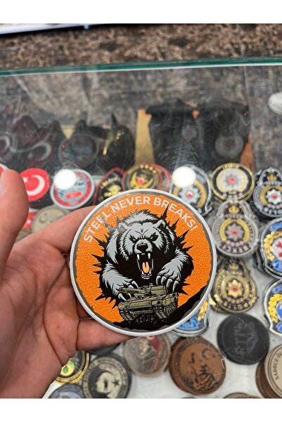 Silyon Askeri Giyim Bear Figured Tank Themed Embroidered Arma Patch