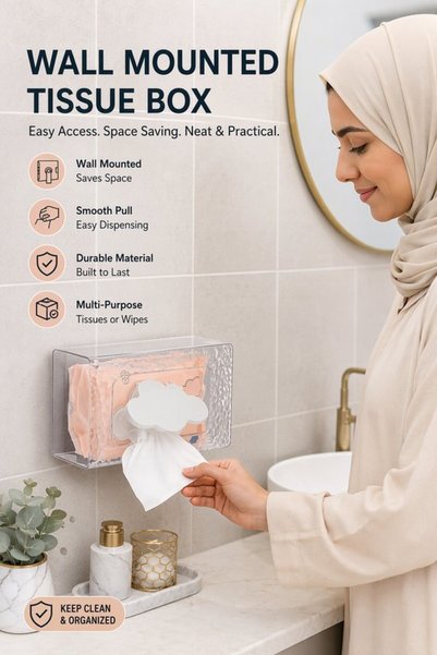 Generic حامل مناديل للحيوانات الأليفة يثبت على الحائط، ذاتي اللصق، شفاف، موفر...