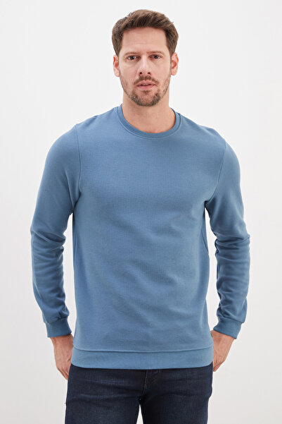 Fulla Moda Ribbed Crew Neck Thessaloniki Knit Sweatshirt