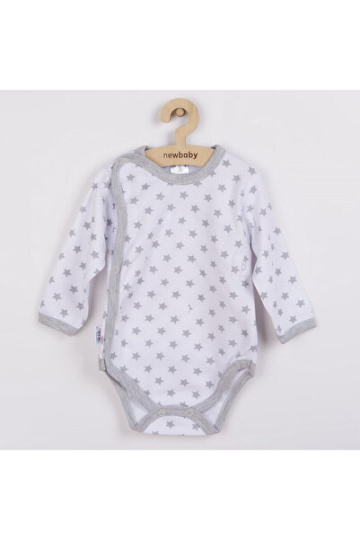 NEWBABY Νέο Μπέιμπι Κλάσικ ΙΙ κορμάκι μωρού γκρι με αστέρια, μέγεθος 68 (4-6 ...
