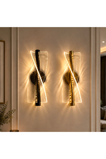OEMS أبليك جداري LED مودرن بتصميم حلزوني - اسود