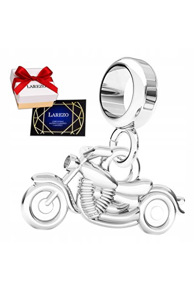 Larezo Charm Talisman, Motocicletă Pandantiv, Argintiu, Argint 925