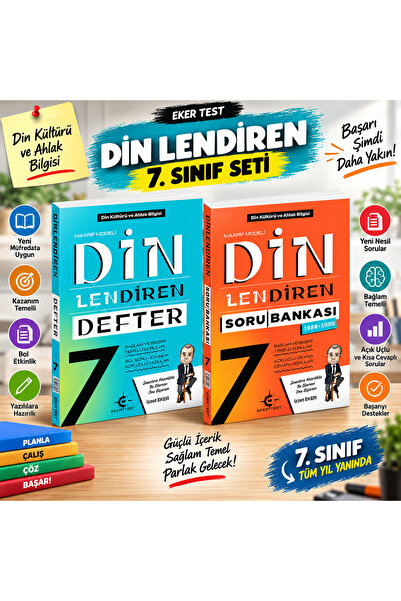 Eker Test Yayınları 📚 Dinlendiren Din Kültürü ve Ahlak Bilgisi 7. Sınıf Seti