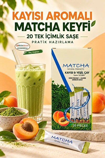 BİZİMHEKİM ŞİFA EVİ Matcha Kayısı, Yeşil Çay, Krom Pikolinat, L-Arjinin ve Sa...