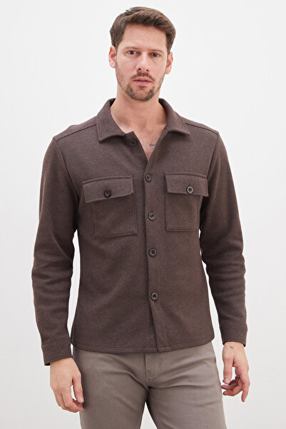 Fulla Moda Buttoned Double Pocket Pique Fabric Shirt