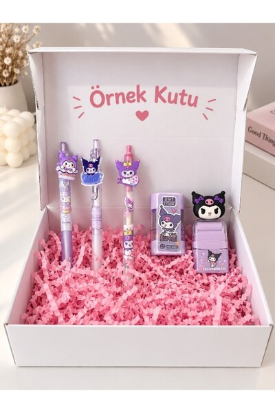 deryora Kuromi Temalı Sevimli Kırtasiye Seti Kalem Silgi Kalemtıraş İçeren Öz...