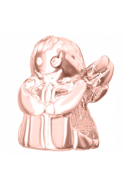 Larezo Charm Talisman, Îngeraș Păzitor Zirconiu, Aur Roz, Argint 925