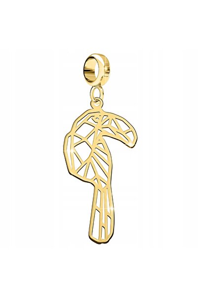 Larezo Charm Talisman, Tucan Traforat Zirconiu, Auriu, Argint 925