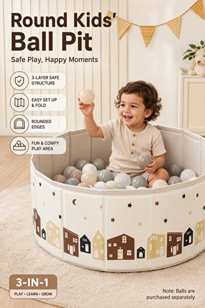 Generic 1 Oxford Foldable Ball Pit Playpen Indoor Outdoor 100x100x30 Reinforc...