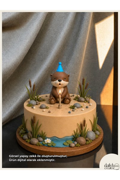 Dailyboo Creates Mum Üfleyen Su Samuru Pasta Süsü-Doğum Günü,Parti,Pasta Süsl...