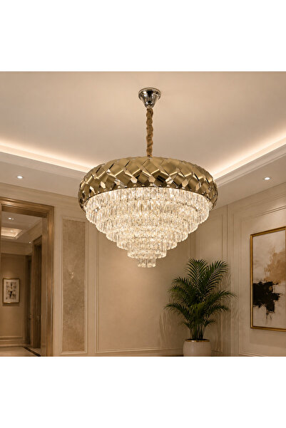OEMS Luxury Silver European Crystal Chandelier - 80cm Diameter
