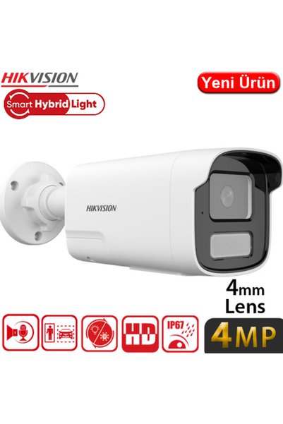 Hikvision (DS-2CD1T43G2-LIUF/SL) 4MP 4mm AKILLI ÇİFT IŞIK ÇİFT YÖNLÜ KONUŞMA BULLET KAMERA-50MT
