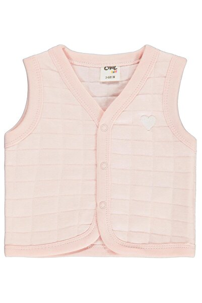Civil Baby Heart Embroidered 3-18 Months Vest - Pink