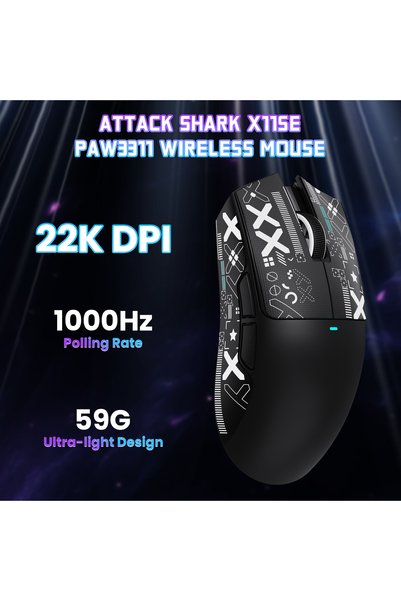 Attack Shark X11SE Gaming Mouse, PixArt PAW3311 Gaming Sensor, BT/2.4G Wireless/Wired