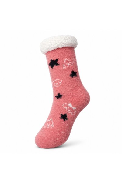 Aware Time Women's Fleece-Lined Non-Slip Sole Below-Knee Socks