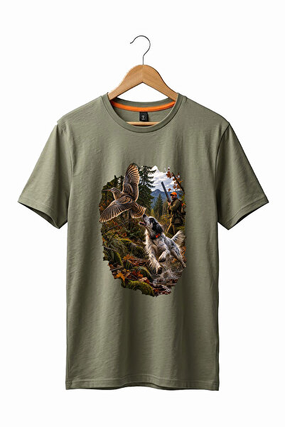 The Baski Unisex Outdoor Hunting Setter and Partridge Hunting T-shirt με στάμ...