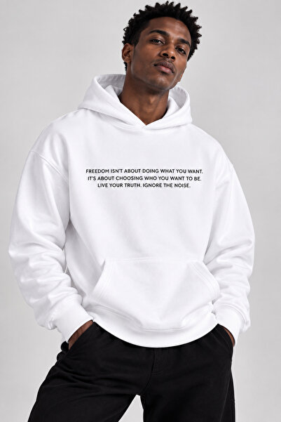Jooy Minimal Yazı Tasarım Erkek Kapüşonlu Sweatshirt Hoodie