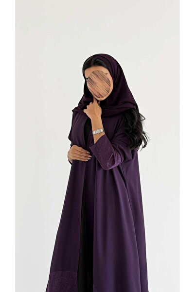 AYA Mwt1184 - Abaya with Jacquard Silk Insert