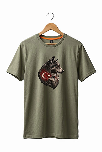 The Baski Μπλουζάκι Ataturk Turkish Flag and Wolf με στάμπα του Τουρκικής Δημ...
