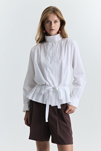 Antioch High Collar Pleated Shirt