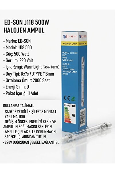 EDSON ELEKTRONİK Halojen Lamba