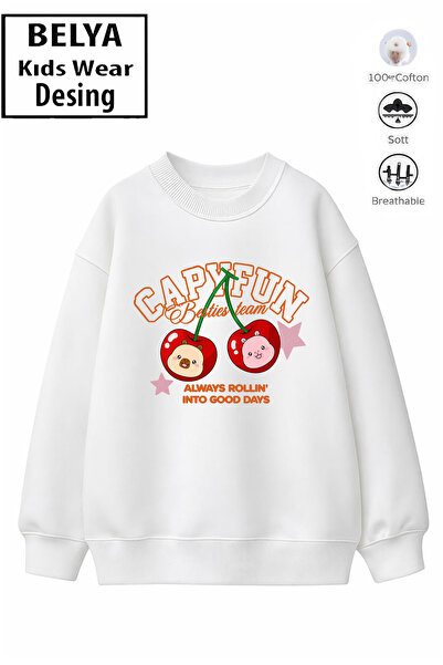 Belya Kids Wear Модерен детски суичър за момичета, модел с пълно прилягане, о...