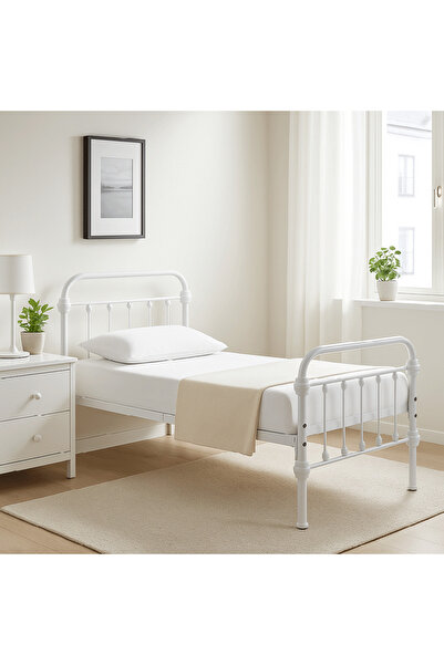 LastHome إطار سرير حديدي 190×120 سم - أبيض