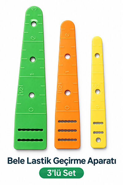 LİVA CRAFT Art & Craft Lastik Geçirici 3 Farklı Boy, Bel Lastiği Geçirme, Kordon Geçirici