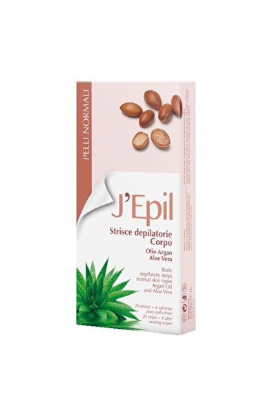 Xanitalia Benzi depilatoare pentru corp, cu argan și aloe, 20 bucăți, J'epil