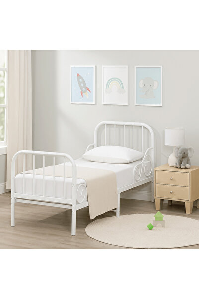 LastHome إطار سرير حديدي 170x70 سم - أبيض