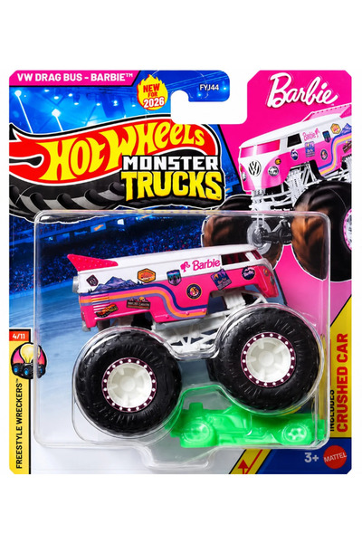 HOT WHEELS MONSTER TRUCK VW DRAG BUS BARBİE FYJ44 / JHY73