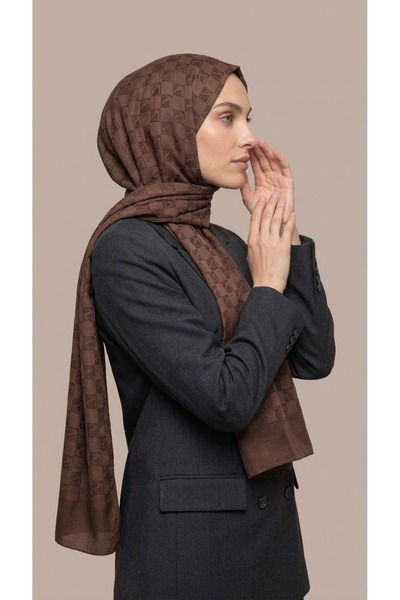 LuvenSara Jacquard Square Monogram Shawl